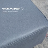 HOMCOM Microfiber Cloth Footstool, Small Foot Rest, Rectangle Sofa Stool for Bedroom Living Room, Grey(m-4)