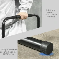 SPORTNOW Barra per Dip in Acciaio ad Altezza Regolabile con 6 Lunghezze Regolabili, 90-102x65x80-90 cm, Nera(m-7)