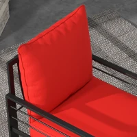 Outsunny Lot de 2 coussins matelas assise dossier pour chaise de jardin chaise longue intérieur et extérieur polyester rouge(m-9)
