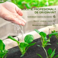 Outsunny Folie pentru Mulcire 60g/m², Respirabilă și Anti-UV din Polipropilena, 100x2 m, Negru(m-4)