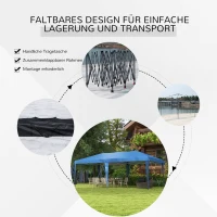 Outsunny Faltpavillon Gartenzelt Partyzelt,  faltbar, wetterbeständig, 5,9 m x 2,95 m x 2, m, Blau(m-6)