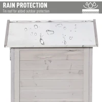 Outsunny Garden Shed Outdoor Wooden Garden Cabinet 4-Tier Storage Shed 3 Shelves Lockable Organizer with Handle Tin Roof Magnetic Latch Foot Pad 90 x 63 x 200cm Light Grey(m-5)