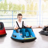 HOMCOM Elektro-Scooter für Kinder, 3 km/h, Lichter und Musik, Sicherheitsgurt, Blau(m-2)