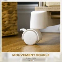 HOMCOM Double portant à vêtements réglables hauteur et largeur 4 tiroirs en tissu amovibles 1 étagère 4 roulettes beige argenté(m-5)