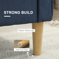 HOMCOM Small Two-Seater Corduroy Sofa - Blue(m-7)