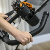 HOMCOM Bici Estática con Resistencia Regulable Volante de Inercia 8 kg Pantalla LCD Manillar y Asiento Ajustable Blanco(m-9)