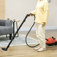 HOMCOM Portable Steam Cleaner for Chemical Free Cleaning, 3.5bar Multi-purpose Steamer with 13 Pieces Accessory, Steam Mop for Kitchen, Window, Grout, Tile, Carpet, Sofa, 1500W, 1.2L Tank, Red(m-10)