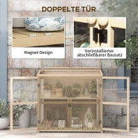 Outsunny Frühbeet Hochbeet Pflanzenbeet, wetterbeständig, 2 Ebenen, Fichtenholz, 103 x 61 x 103 cm, Natur(m-6)