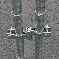 PawHut Recinto per Galline in Acciaio con Copertura Anti UV, 2.8x5.7x2m, Argento(m-8)