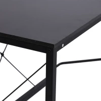 HOMCOM Escritorio Esquinero Moderno con Marco de Acero Carga 70 kg para Oficina Hogar Estudio 150x150x76 cm Negro(m-8)