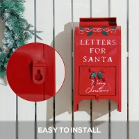 HOMCOM A5 Christmas Letter Postbox - Red/White(m-5)