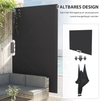 Outsunny Seitenmarkise, wetterbeständig, klappbar, 237 cm x 160 cm, Dunkelgrau(m-6)