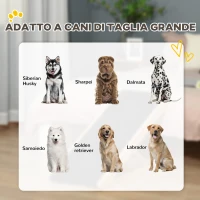 PawHut Rampa per Cane, Scaletta per Cani, Rampa per Gatti e Animali Domestici Fino 75kg Pieghevole Antiscivolo e Regolabile(m-7)