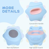 HOMCOM Portable Baby Potty Kids Children Training Toilet Chair Toddler Trainer Stool with Cushion 6 Months - 2 Years Blue(m-7)