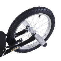 HOMCOM Trottinette patinette Freestyle Grandes Roues pneumatiques Ø 41 cm avec pegs Noir(m-7)