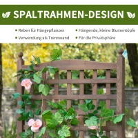 Outsunny Hochbeet Pflanzkasten mit Rankgitter Blumenkasten Rankkasten Rosenbogen mit  Rankhilfe für Kletterpflanzen Garten Holz Dunkelbraun 64 x 28 x 120 cm(m-5)
