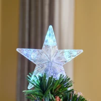 HOMCOM Albero di Natale a Fibre Ottiche 120cm Albero di Natale Artificiale con 16 Luci LED di 3 Colori e Rami in PVC(m-9)