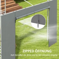 Outsunny Pavillon Seitenwand Seitenwand Partyzelt, wetterbeständig,  300 cm x 200 cm, Dunkelgrau(m-5)