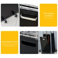 Outsunny 11.2KW Outdoor Patio Gas Heater Freestanding Pyramid Propane Heater Garden Tower Heater with Wheels, Dust Cover, Regulator and Hose, Black, 50 x 50 x 225cm(m-5)