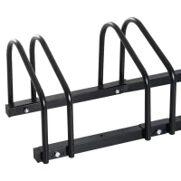HOMCOM Aparcamiento para 4 Bicicletas Soporte de Acero para Aparcar Bicicletas en el Suelo Estacionamiento para Interior y Exterior 100x33x27 cm Negro(m-8)