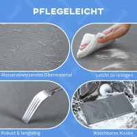 PawHut Hundebett Haustierbett mit Kissen Hundeschlafplatz für drinnen und draußen Hundeliege erhöhtes Design Kiefernholz Natur+Hellgrau 72 x 40 x 25 cm(m-5)