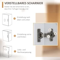 HOMCOM Küchenschrank, 3 Schubladen, Arbeitsplatte in Holzoptik, großes Schrankfach, weiß, 101 x 39 x 180,5 cm(m-7)