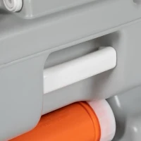 Outsunny Portable Toilet for Adults, 22L Camping Toilet with Seat, Lid and Anti-Leak Handle Pump, Outdoor Travel Toilet with Detachable Tanks for Camping, Boating, Hiking, Travel, RV, Grey(m-9)