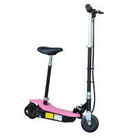 HOMCOM Trottinette électrique 120 W pliable pour enfants à partir de 7 ans hauteur de guidon et selle réglable 10 Km/h max. rose noir(m-10)