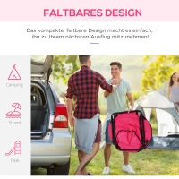 Outsunny Campingstuhl Faltbar Campingsessel mit Lehne, Klappstuhl bis 120kg, gepolstert Moonchair Extra Breit, Faltsessel Outdoor Stuhl für Garten, Balkon, Camping, Rosa(m-4)