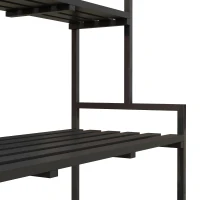 Outsunny Blumenständer, 3 Etagen, 6 Haken, Indoor & Outdoor, Metallrahmen, 170H x 110L x 50B cm, Schwarz(m-8)