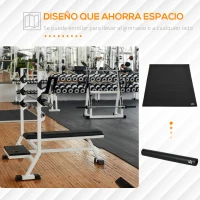 HOMCOM Esterilla Protectora para Aparatos Esterilla Fitness 6 mm Alfombra Antideslizante para Cintas de Correr y Bicicletas en Hogar Gimnasio 180x90 cm Negro(m-4)