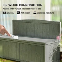Outsunny Wood Storage Bench for Patio Furniture, Outdoor Garden Seating Tools, Grey(m-6)