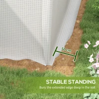 Outsunny Polytunnel Greenhouse Walk-in Grow House with UV-resistant PE Cover, Door, Galvanised Steel Frame, 4 x 3 x 2m, White(m-6)