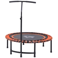 HOMCOM Trampolino Elastico con Maniglia di Sostegno Regolabile Diametro 114cm Carico Massimo 100kg, Arancione(m-1)