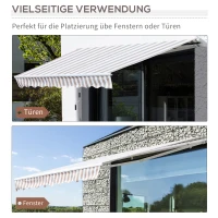 Outsunny Markise mit Handkurbel, Gelenkarmmarkise, Sonnenschutz, Wandmontage, Balkon, Alu Berge 3 x 2,5 m(m-7)