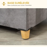 PawHut Niche chat maison de chat design surélevé avec coussin amoviable et lavable en peluche doux repose-pieds, dessus ouvrable, gris(m-6)