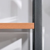 HOMCOM Estantería de Escalera Estantería Industrial Librería con 4 Estantes para Libros para Salón 60x35x145 cm Marrón Rústico(m-6)