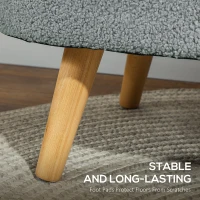 HOMCOM Teddy Fleece Storage Ottoman - Grey(m-6)