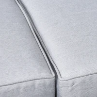 Outsunny 5 Piece Outdoor PE Rattan Corner Sofa Set with Cushions, Wicker Rattan Garden Furniture  with Wood-Effect Top Table, Brown(m-9)