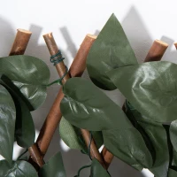 Outsunny Finta Siepe 8 Pezzi Parete Verde Estensibile per Esterni, in Legno e Poliestere, 200x100cm(m-8)