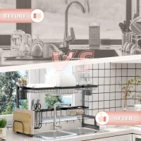 HOMCOM 93cm Modular Over-Sink Drying Rack(m-7)