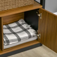 HOMCOM Modern 4-Tier Bookshelf, Freestanding Bookcase with Storage Shelving and Closed Cabinet, for Living Room Home Office Study, Walnut Brown(m-6)