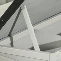 PawHut Conigliera Rialzata in Legno da Esterni con Tetto Apribile e Vassoio Estraibile, 84x43x70cm, Grigio(m-8)