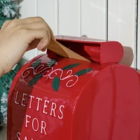 HOMCOM A5 Christmas Letter Postbox - Red/White(m-8)