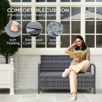Outsunny 125L Storage Garden Bench, with Cushion - Grey(m-6)