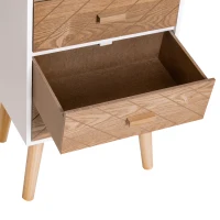 HOMCOM 4 Drawers Bedside Cabinet Wooden Table Storage Chest Organiser Night Stand Scandinavian Nordic Style Home Furniture(m-4)