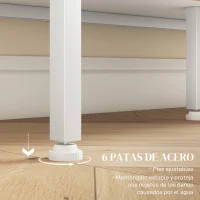 HOMCOM Aparador de Cocina Aparador Blanco con Puerta de Malla 4 Compartimentos Abiertos y Estante Ajustable 120x37x81,5 cm(m-6)