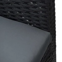 Outsunny 4 Pieces PE Rattan Garden Sofa Set with Cushions, Outdoor Patio Wicker Weave Conservatory Furniture Set with a Loveseat, 2 Armchairs and a Glass Top Coffee Table, Black(m-7)