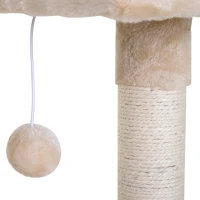 PawHut Cat Scratch Post with Bed Cat Tree for Indoor Cats Sisal Scratching Posts Hammock Kitty Activity Centre Beige(m-7)