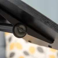 HOMCOM Mobiler Beistelltisch Laptop Ständer mit Rädern Laptoptisch Höhenverstellbar drehbarer Beistelltisch für Büro Wohnzimmer Schwarz 58 x 34 x 72-90 cm(m-8)